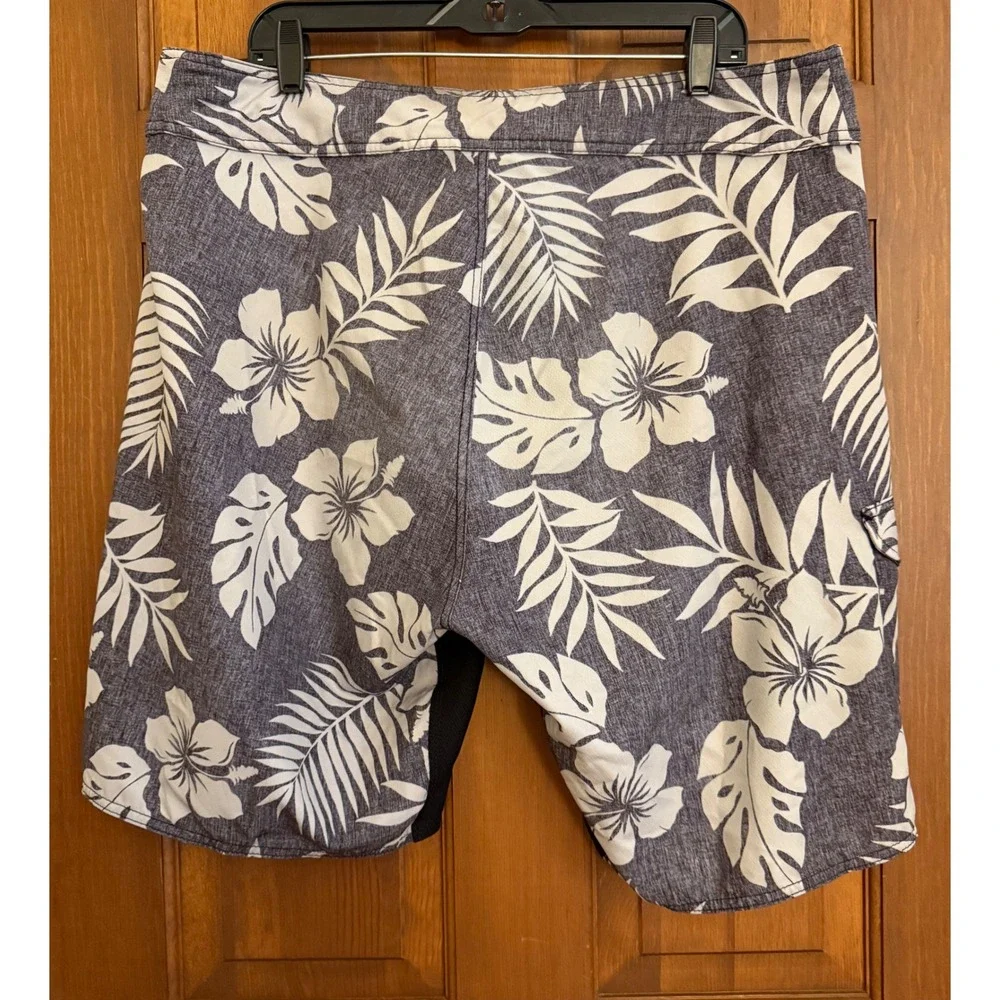 Burnside Board Shorts Mens 38 Charcoal Swimming Trunk Surf Beach Comfort Stretch